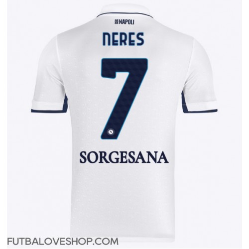 Dres SSC Napoli David Neres #7 Preč 2024-25 Krátky Rukáv